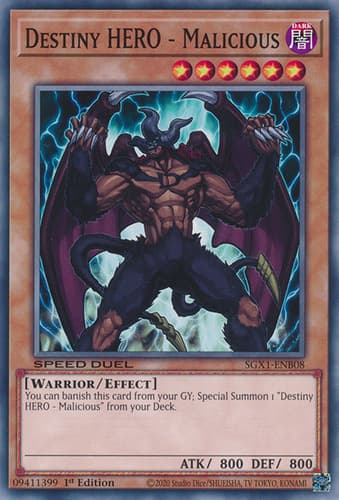 Destiny HERO - Malicious - DT03-EN055 Duel Terminal Normal Parallel Rare Limited Edition
