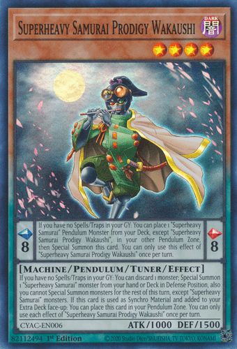 Superheavy Samurai Prodigy Wakaushi - CYAC-EN006 Super Rare 1st Edition
