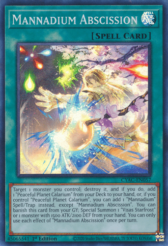 Mannadium Abscission - CYAC-EN057 Super Rare 1st Edition