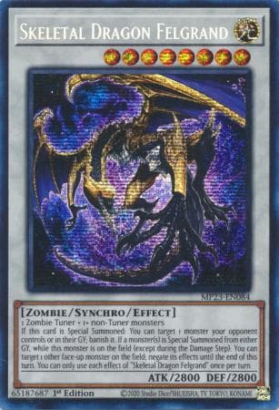 Skeletal Dragon Felgrand - MP23-EN084 Prismatic Secret Rare 1st Edition