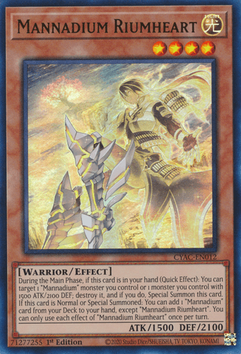 Mannadium Riumheart - CYAC-EN012 Ultra Rare 1st Edition