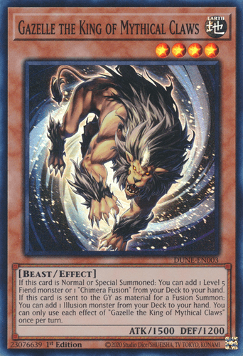 Gazelle the King of Mythical Claws - DUNE-EN003 Super Rare 1st Edition