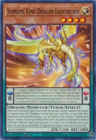 Supreme King Dragon Lightwurm - AGOV-EN002 Common 1st Edition