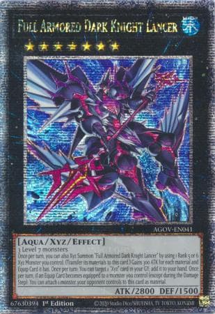 Full Armored Dark Knight Lancer - AGOV-EN041 Quarter Century Secret Rare 1st Edition