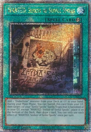 WANTED: Seeker of Sinful Spoils - AGOV-EN054 Quarter Century Secret Rare 1st Edition