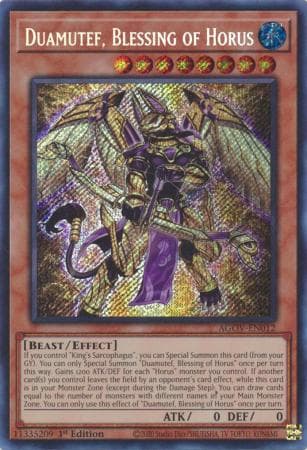 Duamutef, Blessing of Horus - AGOV-EN012 Secret Rare 1st Edition