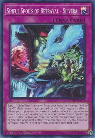 Sinful Spoils of Betrayal - Silvera - AGOV-EN074 Super Rare 1st Edition