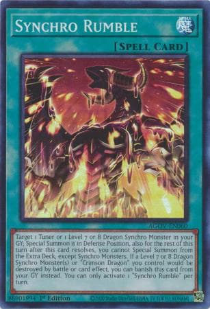 Synchro Rumble - AGOV-EN060 Super Rare 1st Edition