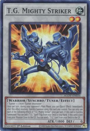 T.G. Mighty Striker - AGOV-EN034 Super Rare 1st Edition