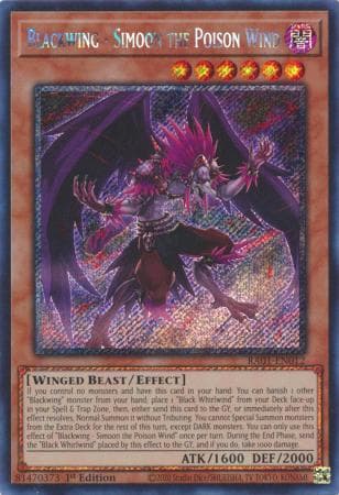 Blackwing - Simoon the Poison Wind - RA01-EN012 Platinum Secret Rare 1st Edition