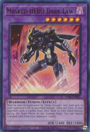 Masked HERO Dark Law - RA01-EN025 Ultra Rare 1st Edition