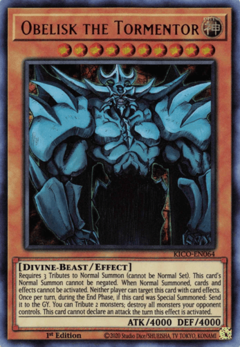Obelisk the Tormentor - KICO-EN064 Secret Pharaoh’s Rare 1st Edition