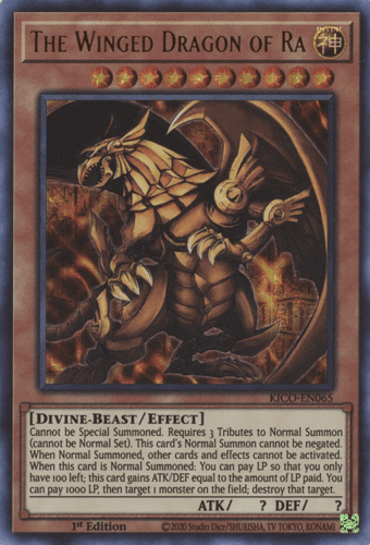 The Winged Dragon of Ra - KICO-EN065 Secret Pharaoh’s Rare 1st Edition