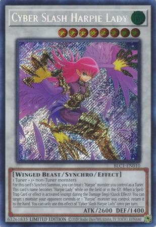 Cyber Slash Harpie Lady - BLC1-EN010 Secret Rare Limited Edition