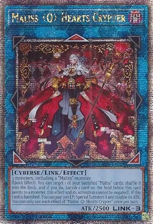 Maliss <Q> Hearts Crypter - CRBR-EN020 Quarter Century Secret Rare 1st Edition