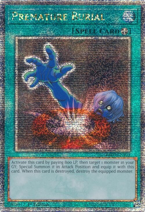 Premature Burial - RA03-EN103 Quarter Century Secret Rare 1st Edition