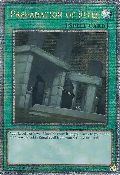 Preparation of Rites - RA02-EN056 Quarter Century Secret Rare 1st Edition
