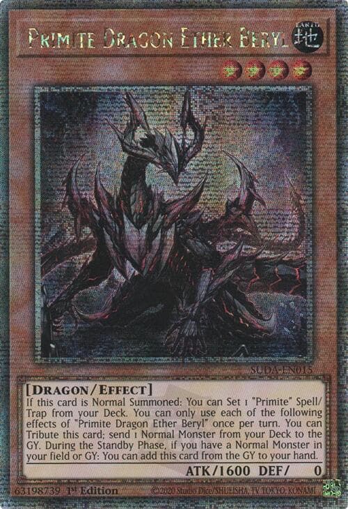 Primite Dragon Ether Beryl - SUDA-EN015 Quarter Century Secret Rare 1st Edition