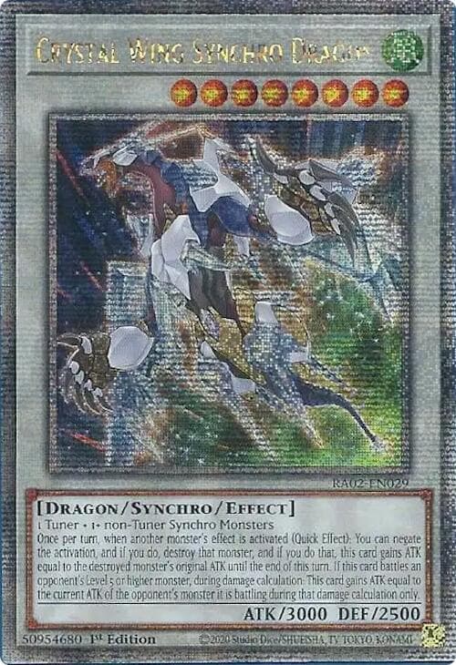 Crystal Wing Synchro Dragon - RA02-EN029 Quarter Century Secret Rare 1st Edition