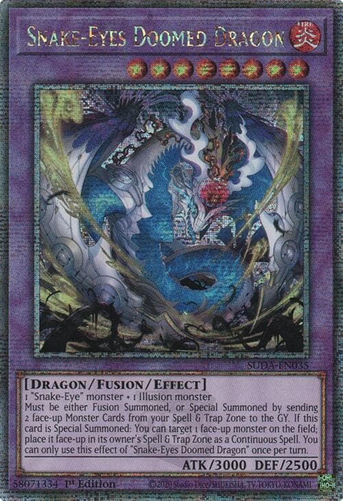 Snake-Eyes Doomed Dragon - SUDA-EN035 Quarter Century Secret Rare 1st Edition
