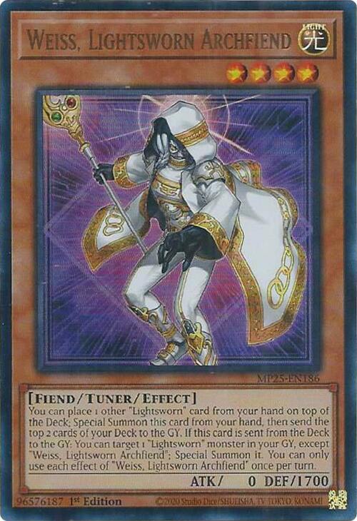 Weiss, Lightsworn Archfiend - MP25-EN186 Ultra Rare 1st Edition